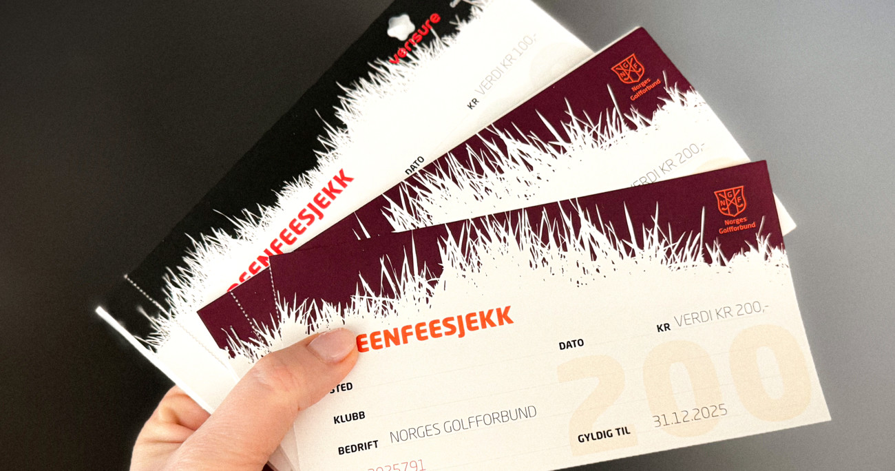 Slik ser greenfeesjekkene for 2025 ut.